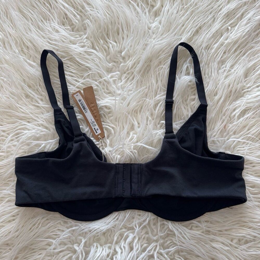 Skims Cotton Jersey T-shirt Bra Soot Size 38DD - Picture 5 of 7